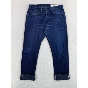Rogue Territory Stanton Jeans Mens 28x28 Blue Slim Straight Selvedge Denim